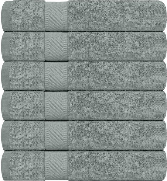 Unyqoos® Zesdelige Set Luxe Katoenen Badhanddoeken met Ophanglussen voor Optimale Comfort en Absorptie