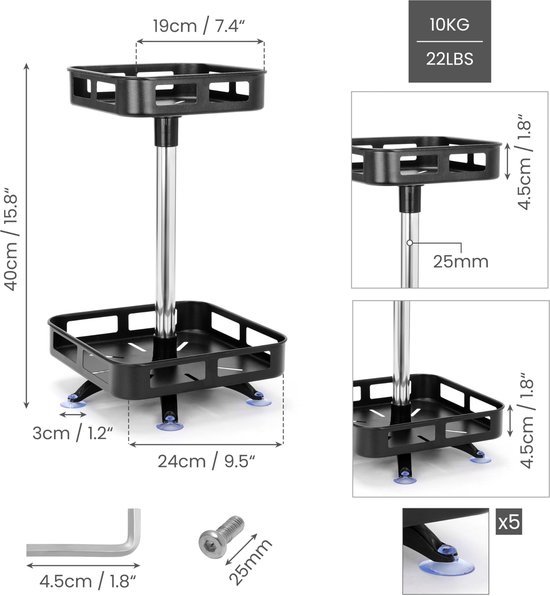 Unyqoos ® Praktisch en Ruimtebesparend Dubbel Laags Draaiend Kruidenrek voor Keukenopslag