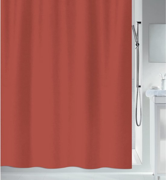550x596-4.jpg Unyqoos® Waterafstotend en antibacterieel douchegordijn in terracotta rood voor badkamer