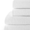 Unyqoos® Luxe set van vier witte katoenen handdoeken voor badkamer en wastafel
