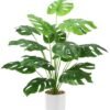 Unyqoos® Realistische tropische kunstplant met verstelbare, takken voor binnen en buiten, groente, 71cm