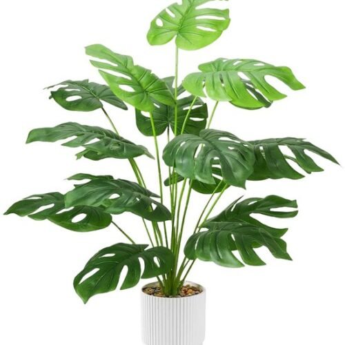 Unyqoos® Realistische tropische kunstplant met verstelbare, takken voor binnen en buiten, groente, 71cm