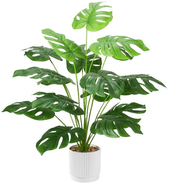 Unyqoos® Realistische tropische kunstplant met verstelbare, takken voor binnen en buiten, groente, 71cm