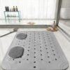 Unyqoos® Grijze antislip douchemat met massage en drainagegaten voor veilig baden