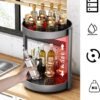 Unyqoos® Draaibare Dubbele Laag Organisator voor Keuken en Badkamer met Metaalcoating