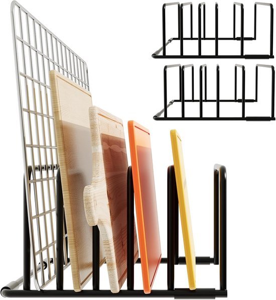 Unyqoos® Set van 2 multifunctionele snijplankhouders voor optimale keukenorganisatie