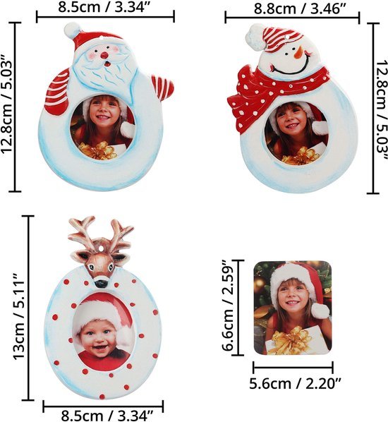 Unyqoos ® Unieke Fotolijst Hangers voor Kerstboom - Set van 6 Decoratieve Fotohouders