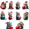 Unyqoos® Set van 10 Acryl Katten Ornamenten voor Kerstboom en Interieurdecoratie