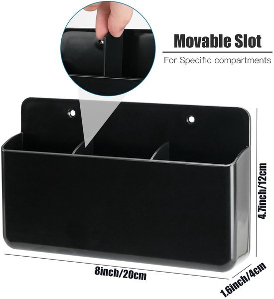 Unyqoos® Zelfklevende wandhouder met drie sleuven voor afstandsbedieningen en meer