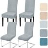 Unyqoos® Rekbare stoelhoezen set van 4 voor veelzijdige eetkamer- en schommelstoelen, wasbaar en afneembaar