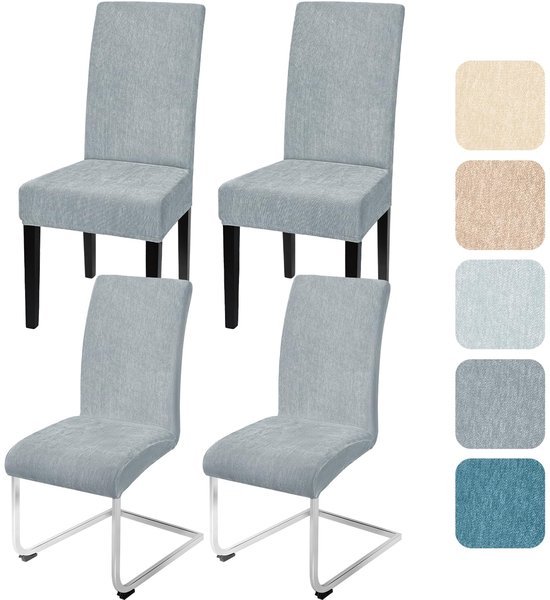 Unyqoos® Rekbare stoelhoezen set van 4 voor veelzijdige eetkamer- en schommelstoelen, wasbaar en afneembaar