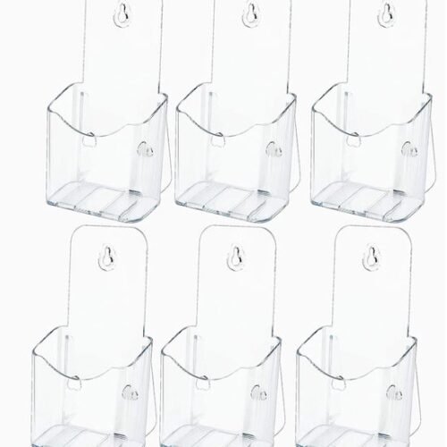 550x600-29.jpg Unyqoos® Set van 6 doorzichtige A6 brochurehouders voor muur of bureau