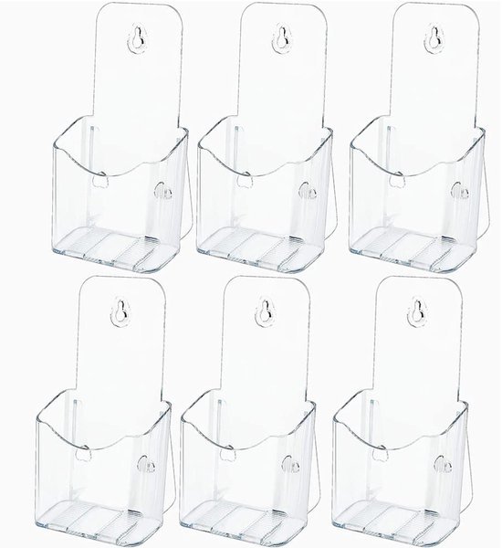 550x600-29.jpg Unyqoos® Set van 6 doorzichtige A6 brochurehouders voor muur of bureau