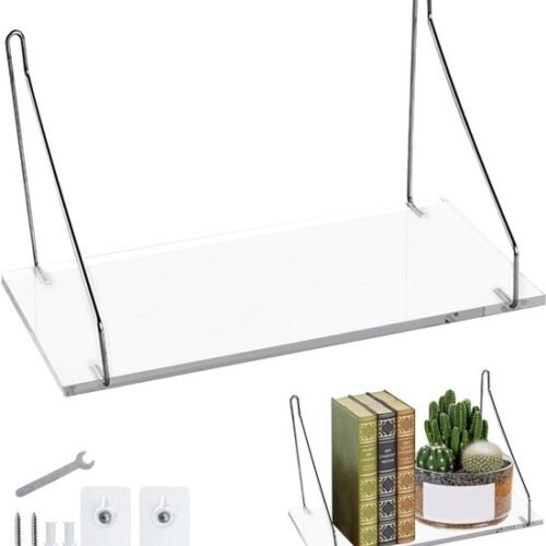 550x600-30.jpg Unyqoos® Transparante Acryl Wandplanken voor Binnen - Stijlvolle Plantenhouder en Opslagoplossing voor Keuken, Badkamer en Woonkamer