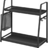 550x600-32.jpg Unyqoos® Stijlvol Zwart Metalen Kruidenrek met 2 Niveaus voor Optimaal Keukenbeheer