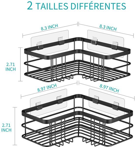 Unyqoos® Stijlvolle Zelfklevende Doucheplank Set van 2 voor Badkamer en Keuken Zonder Boren