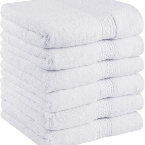 550x601-5.jpg Unyqoos® Zachte en Absorberende Handdoekenset van 6 Stuks met Gemakkelijke Ophanglus