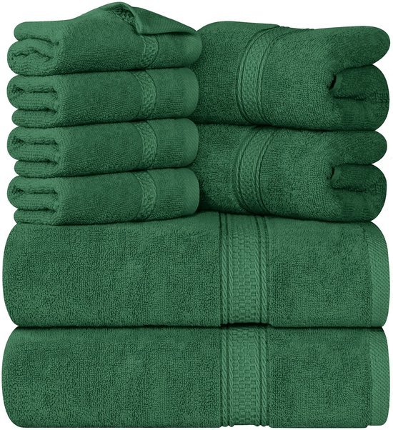 Unyqoos® Luxueuze 8-delige Handdoekenset van Hoogwaardig Katoen voor Spa, Fitness en Thuisgebruik