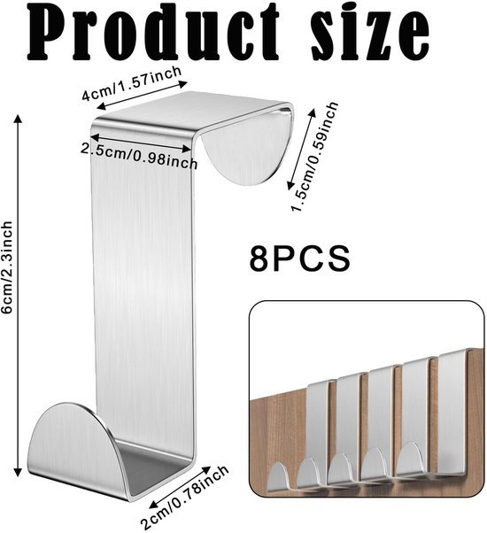 550x602-22.jpg Unyqoos® Set van 8 stevige deurhaken voor kleding en handdoeken zonder boren