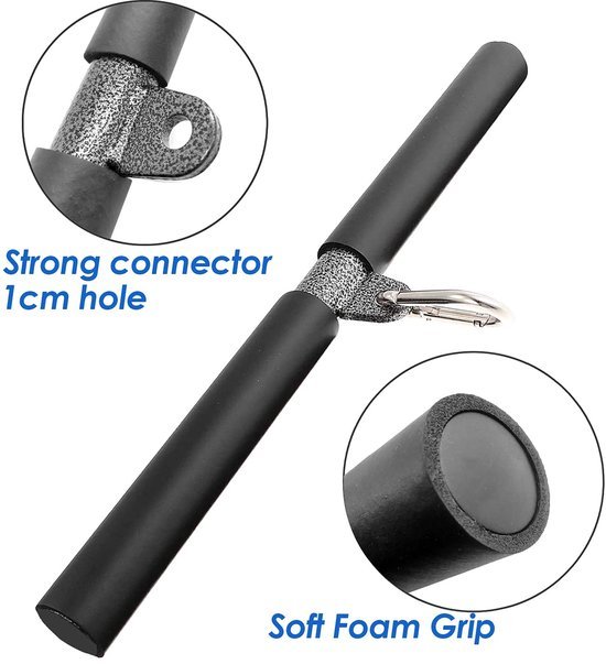 Unyqoos® Rechte trekstang van 40 cm met schuimstofgrepen voor thuisfitness