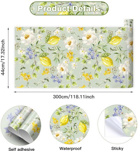 550x603-25.jpg Unyqoos® Zelfklevend bloemenbehang met citroenboom motief voor muren en meubels