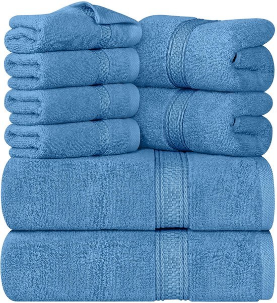 Unyqoos® Tijdloze Luxe 8-delige Set Badkamerhanddoeken van Hoogwaardige Kwaliteit