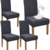 Unyqoos ® Waterafstotende Stretch Stoelhoezen voor Eetkamerstoelen - Set van Vier in Elegant Grijs