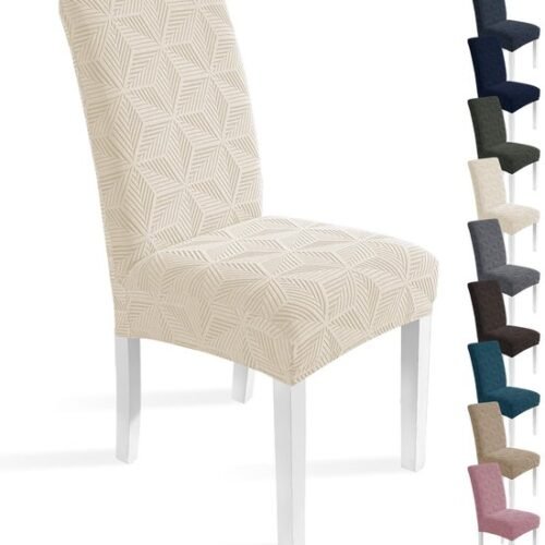 550x603-31.jpg Unyqoos® Set van 6 elastische stoelhoezen voor diverse stoelen, beige kleur