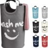 Unyqoos ® Opvouwbare Vrijstaande Wasmand met Handige Handgrepen en Smiley-Patroon voor Vuile Was