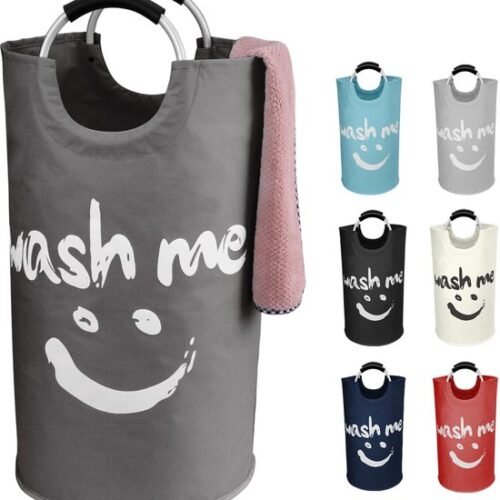 Unyqoos ® Opvouwbare Vrijstaande Wasmand met Handige Handgrepen en Smiley-Patroon voor Vuile Was