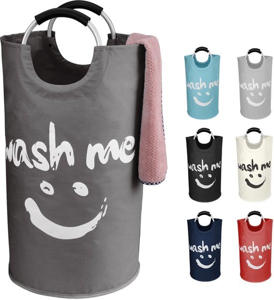 Unyqoos ® Opvouwbare Vrijstaande Wasmand met Handige Handgrepen en Smiley-Patroon voor Vuile Was