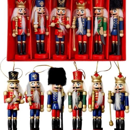 550x603-38.jpg Unyqoos® Set van 6 Houten Notenkraker Soldaat Ornamenten voor Kerstboomdecoratie