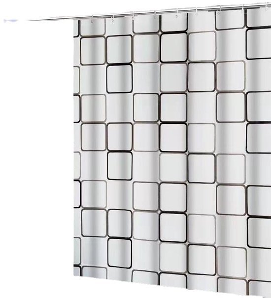 550x604-25.jpg Unyqoos® Waterafstotend douchegordijn met schimmelwerende eigenschappen en 12 ringen