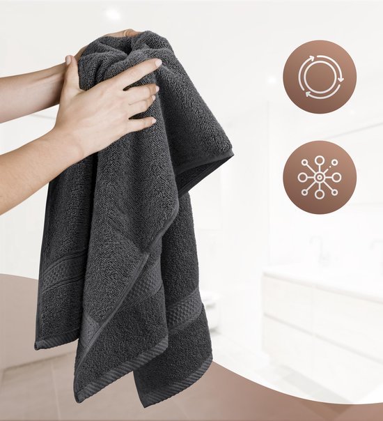 Unyqoos® Zachte en Absorberende Set van 6 Katoenen Handdoeken met Ophanglus voor Binnen en Buiten