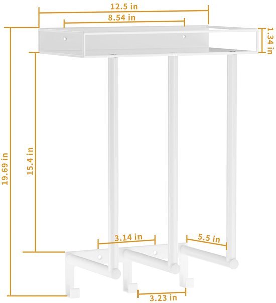 Unyqoos ® Ruimtebesparende Wandhanddoekhouder met Multifunctioneel Opbergrek voor Badkamer
