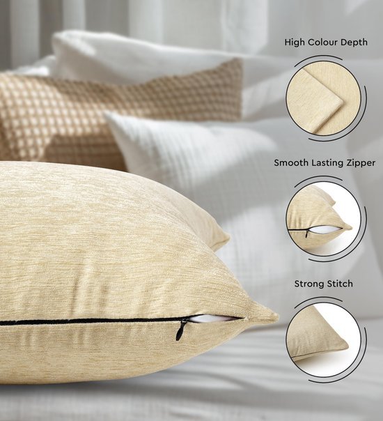 550x604-59.jpg Unyqoos® Set van 2 zachte en stijlvolle crèmekleurige kussenslopen voor een luxe uitstraling
