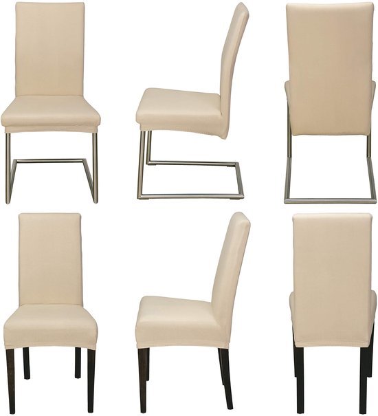 Unyqoos® Set van 6 rekbare stoelhoezen voor een frisse en verzorgde uitstraling