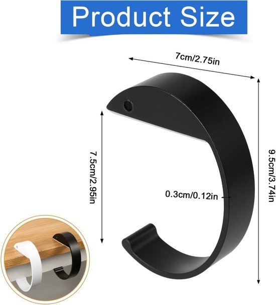 Unyqoos® Tafel Handtashouders Set van 2 - Antislip en Robuuste Zakhaken voor Bureau en Kantoor