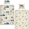 Unyqoos® Kinderbeddengoed met Boerderijthema van 135 x 200 cm, Inclusief Kussensloop, Geschikt voor Jongens en Meisjes