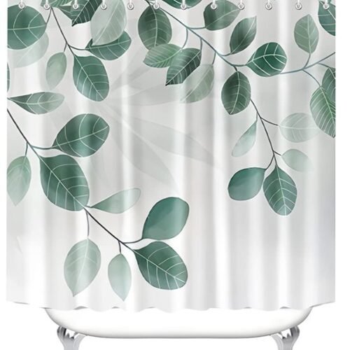 Unyqoos® Douchegordijn Met Groene Bladeren Ontwerp Voor Badkamercomfort