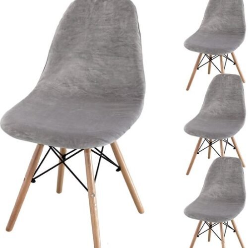 550x607-13.jpg Unyqoos® Set van 4 fluwelen stretch stoelhoezen voor eetkamerstoelen zilvergrijs
