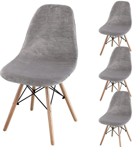 550x607-13.jpg Unyqoos® Set van 4 fluwelen stretch stoelhoezen voor eetkamerstoelen zilvergrijs
