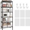 550x607-15.jpg Unyqoos® Ruim en verstelbaar metalen opbergrek met 6 planken voor elke ruimte