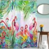 550x607-2.jpg Unyqoos® Waterdichte douchegordijn met flamingo print en tropische bladeren 200x180