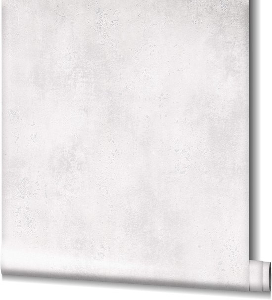Unyqoos® Stijlvol wit vliesbehang met betonlook voor diverse woonruimtes