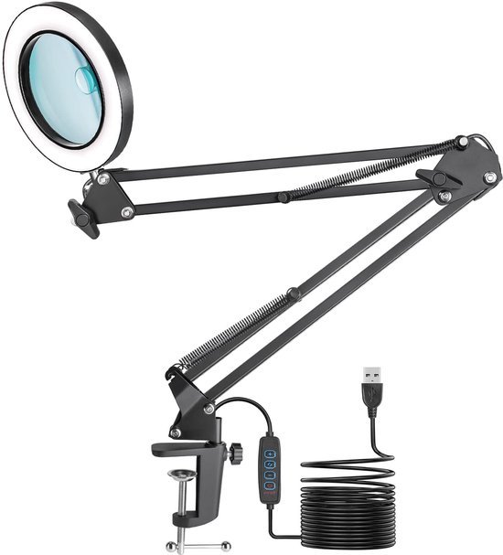 Unyqoos® Praktische led-loeplamp met verstelbare arm en USB-voeding voor diverse toepassingen
