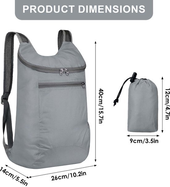 Unyqoos® Opvouwbare en ultralichte rugzak voor outdoor activiteiten en reizen