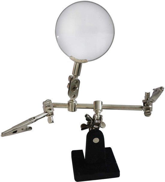550x608-7.jpg Unyqoos® Stabiele soldeerhulp met verstelbare klemmen en vergrootglas voor precisiewerk