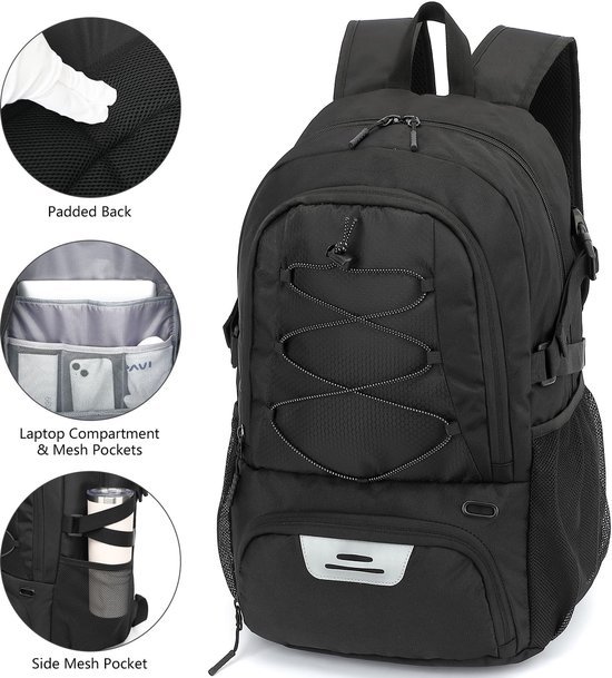 Unyqoos® Ruime en veelzijdige sportrugzak met bal- en schoenenvak voor heren