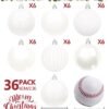Unyqoos® Set van 36 kleurrijke kunststof kerstballen voor feestelijke boomdecoratie